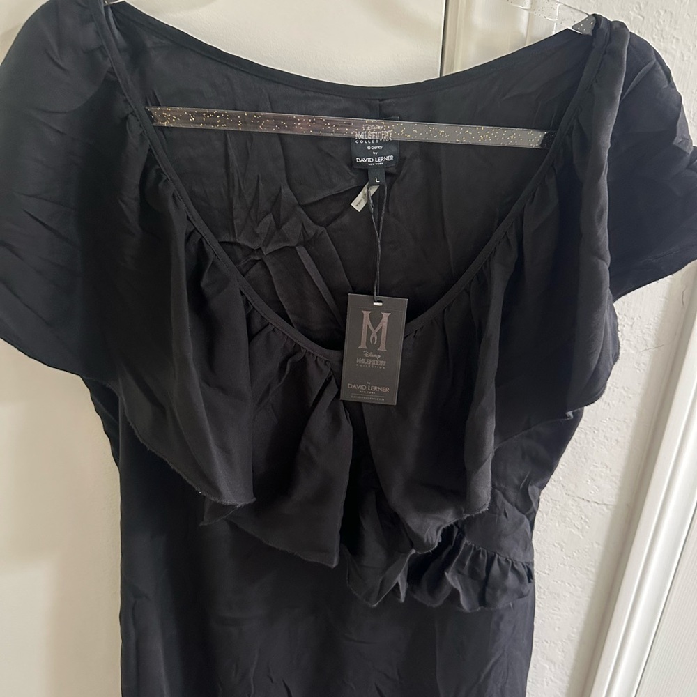 David Lerner Black Dress with Gold Accents